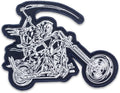 Grim Reaper on Motorcycle Center Back Patch - Skull for Biker Vest Jacket