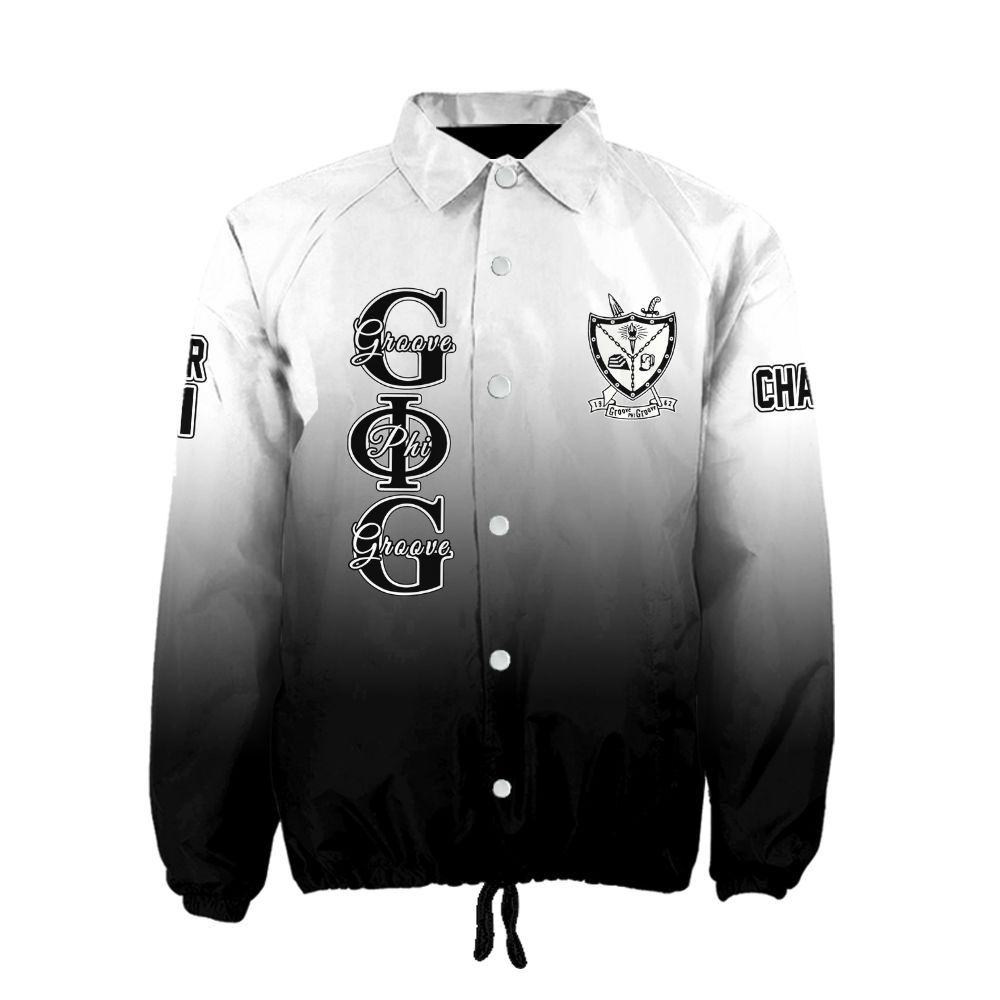 Groove Phi Groove Custom Black Faded Crossing Jacket – Official GPhiG Embroidered Gear