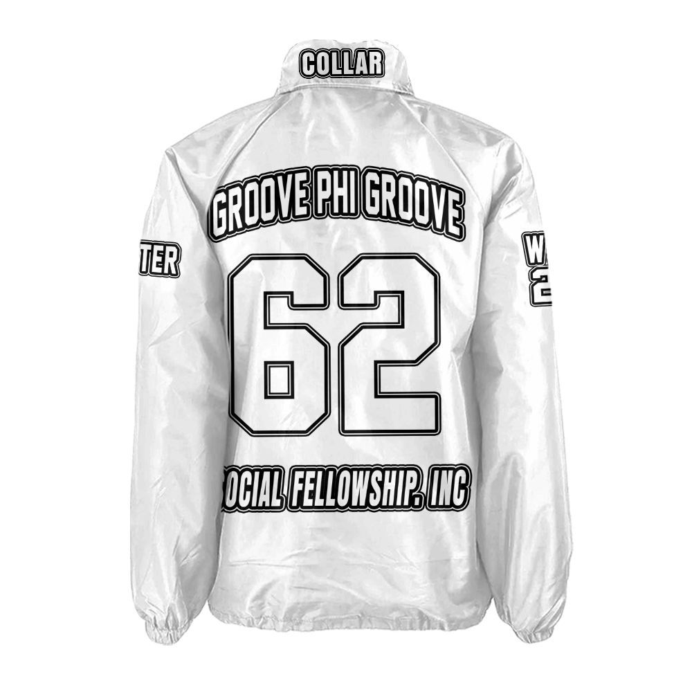Groove Phi Groove White Crossing Jacket – Personalized Name, Number & Crest