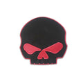 Half Skull Center Back Patch - Pink on Black for Biker Vest Jacket