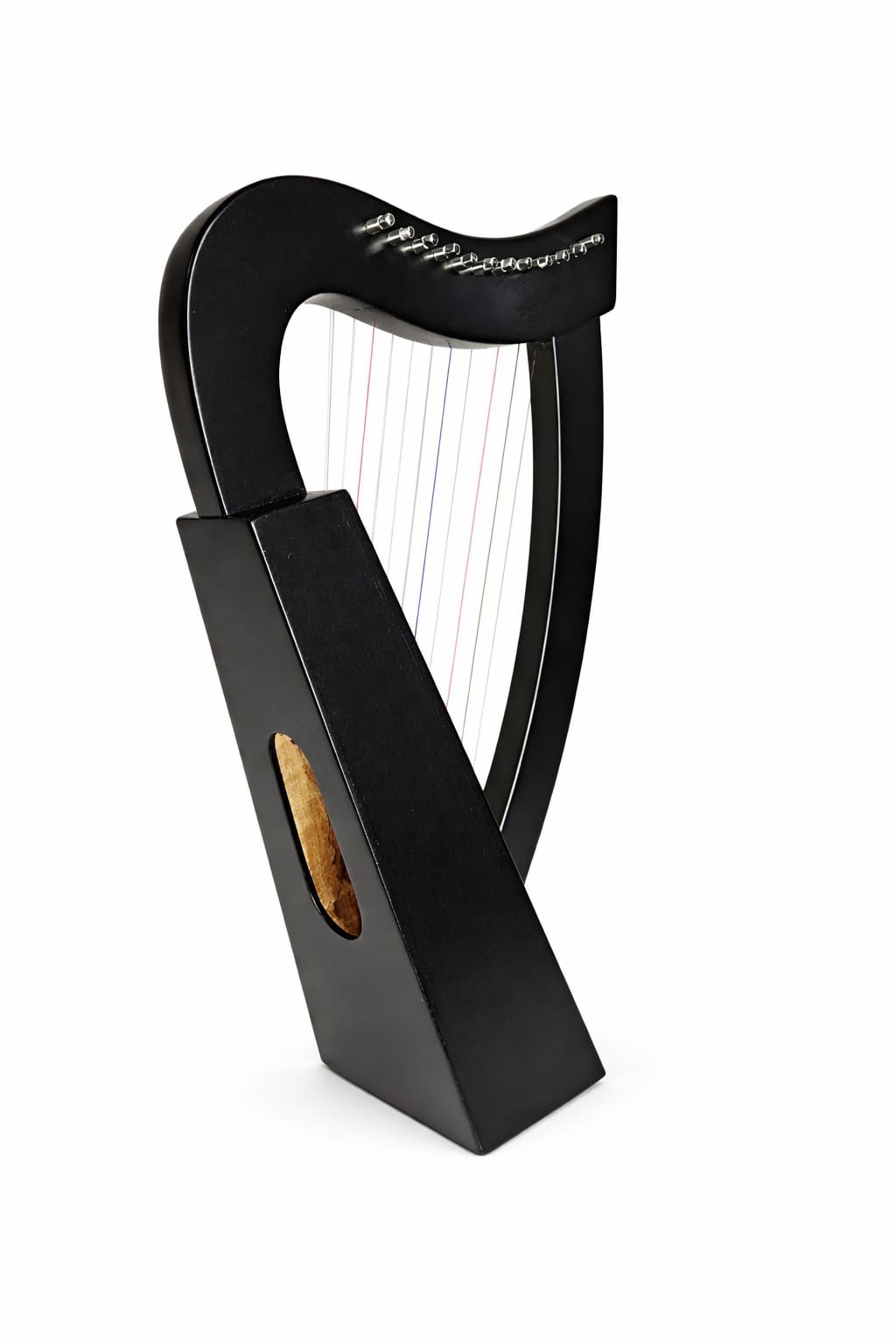 Hand - Carved Black 12 - String Celtic Lap Harp
