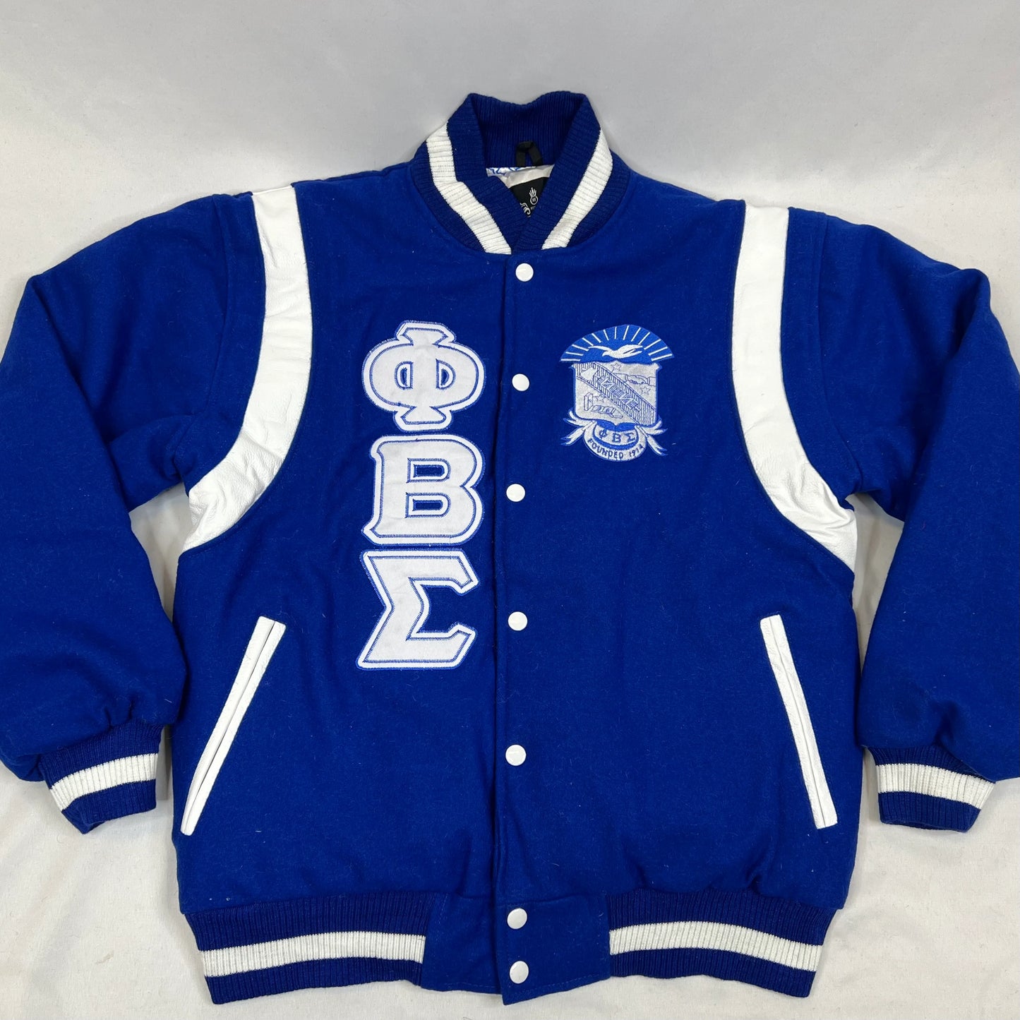 Sigma Wool & Leather Letterman Jacket – 100% Cashmere Wool Body, Leather Shoulders