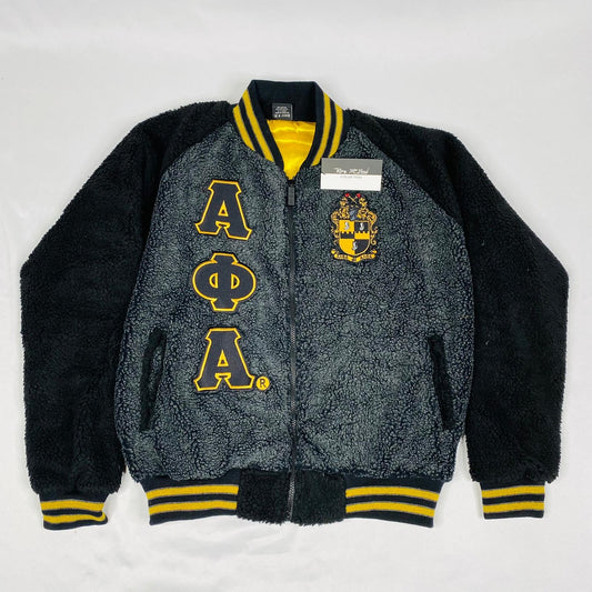 Alpha Sherpa Bomber Jacket – Warm Sherpa Bomber with Satin Lining