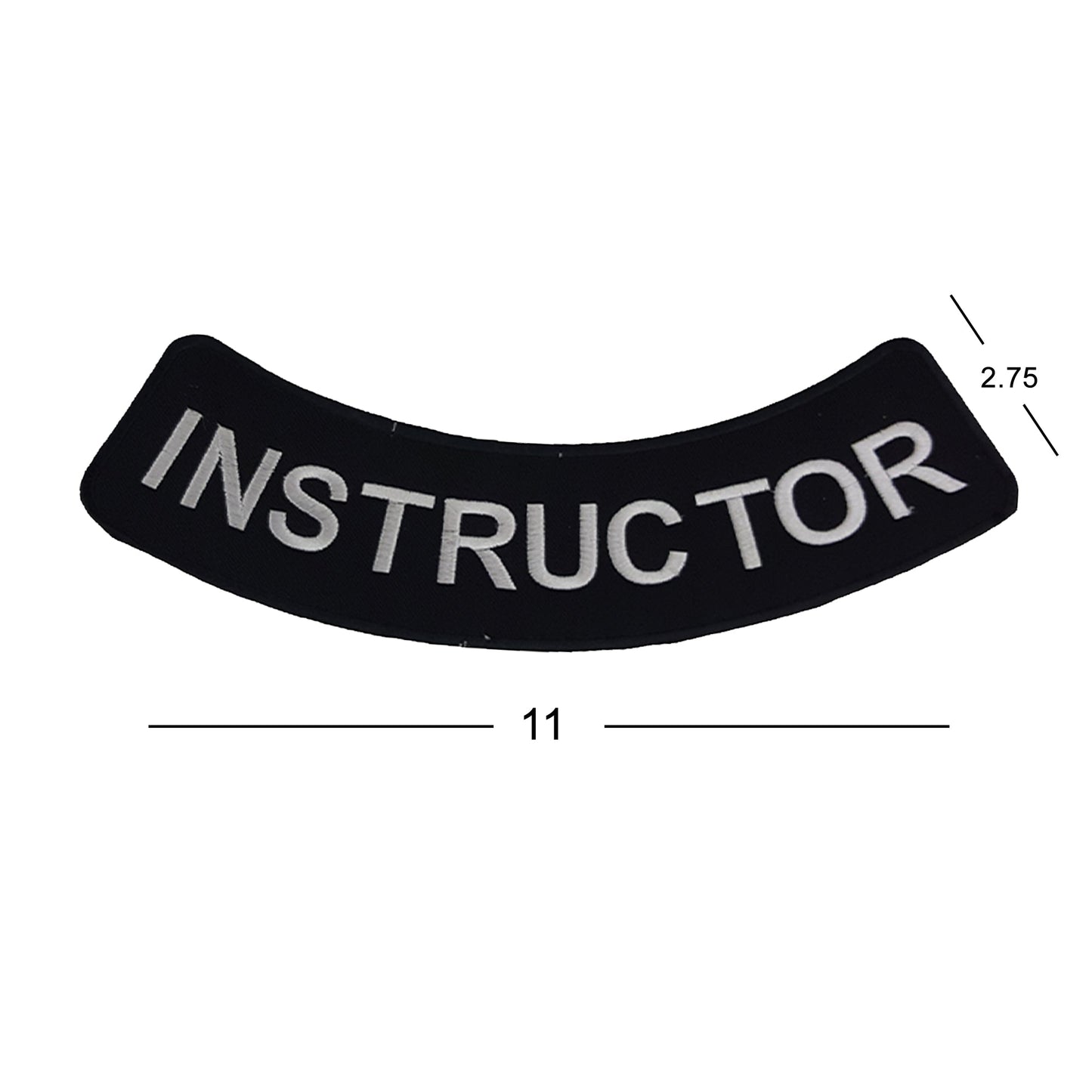 Instructor Round Border Iron On Sew On Bottom Rocker Large Back Patch for Jacket Vest