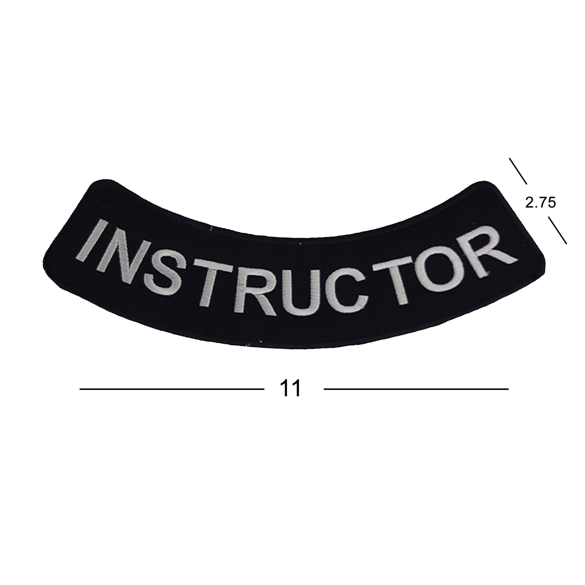 Instructor Round Border Iron On Sew On Bottom Rocker Large Back Patch for Jacket Vest