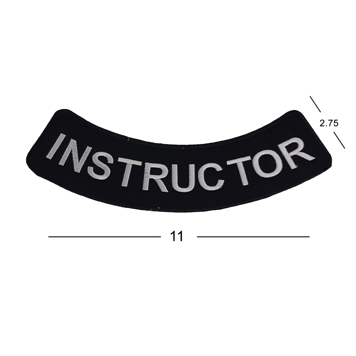 Instructor Round Border Iron On Sew On Bottom Rocker Large Back Patch for Jacket Vest