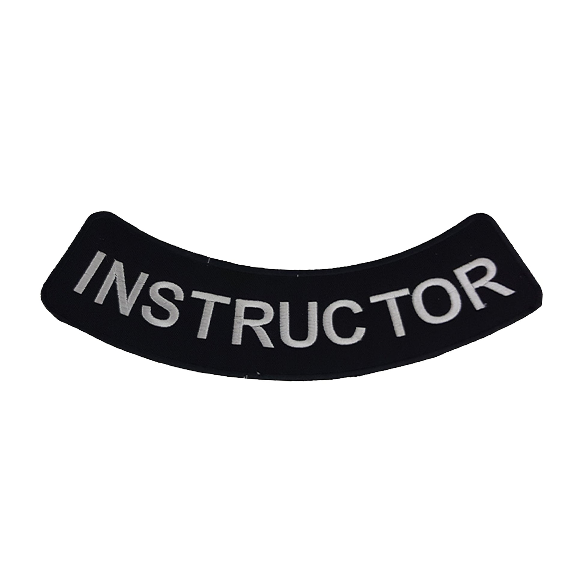 Instructor Round Border Iron On Sew On Bottom Rocker Large Back Patch for Jacket Vest