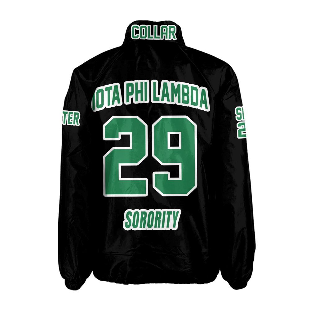 Iota Phi Lambda Black Coach Jacket – Custom Embroidered Business Sorority Jacket