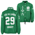 Iota Phi Lambda Sorority Personalized Crossing Jacket – Embroidered Crest & Line Details