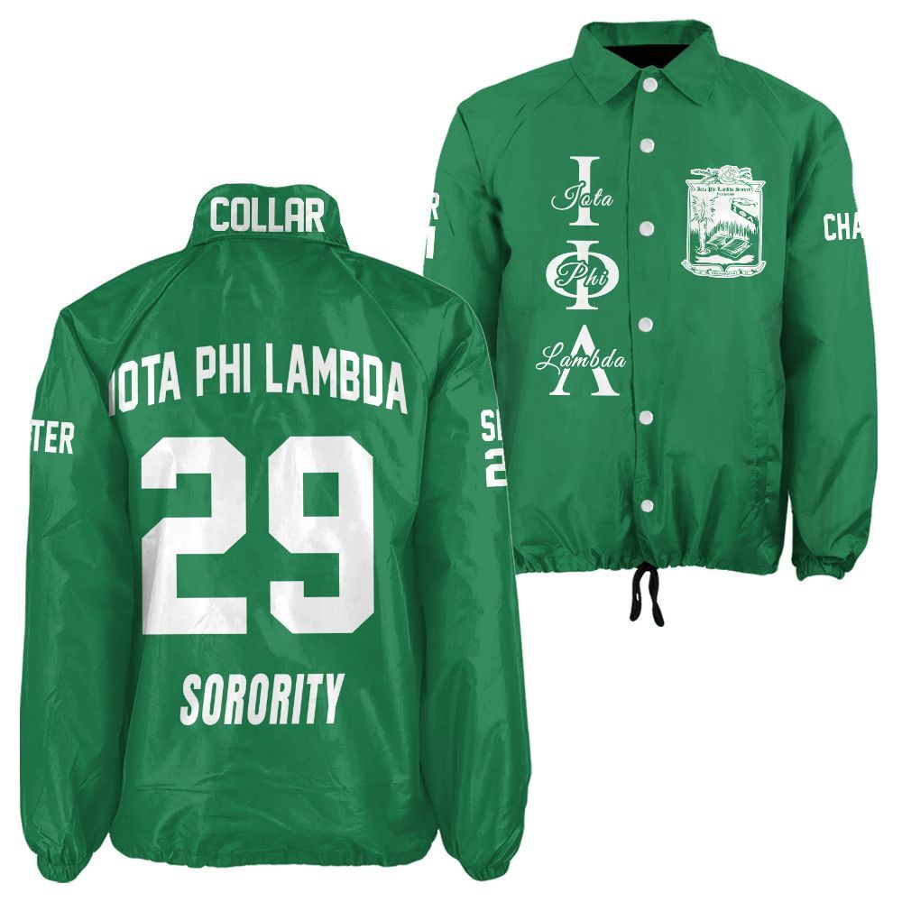 Iota Phi Lambda Sorority Personalized Crossing Jacket – Embroidered Crest & Line Details