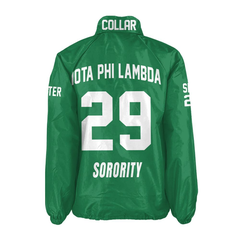 Iota Phi Lambda Sorority Personalized Crossing Jacket – Embroidered Crest & Line Details
