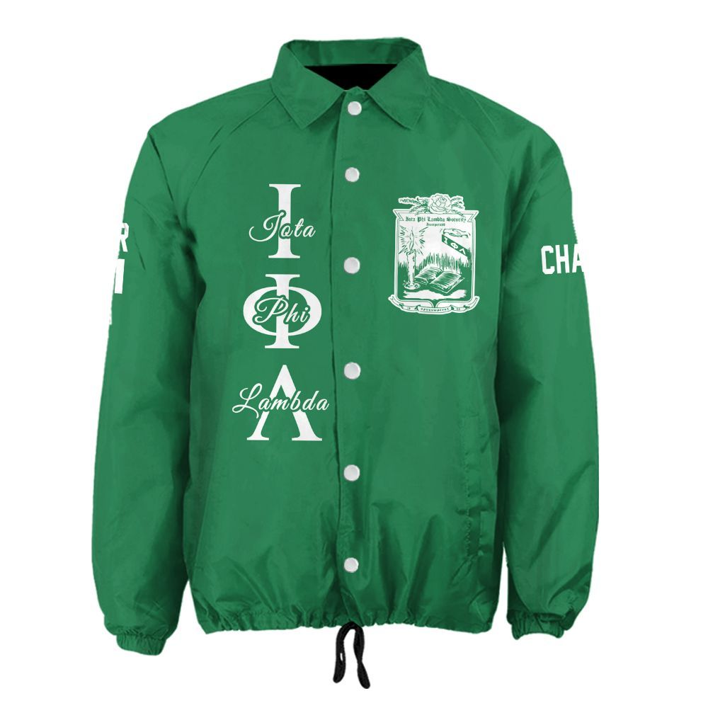 Iota Phi Lambda Sorority Personalized Crossing Jacket – Embroidered Crest & Line Details