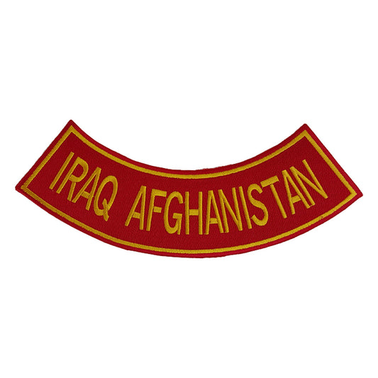 Iraq Afghanistan Yellow Iron On Sew On Bottom Rocker Large Back Patch for Jacket Vest