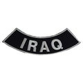 Iraq Bottom Rocker Patch - White on Black Iron On Sew On Large Back Patch for Biker Vest Jacket Veteran