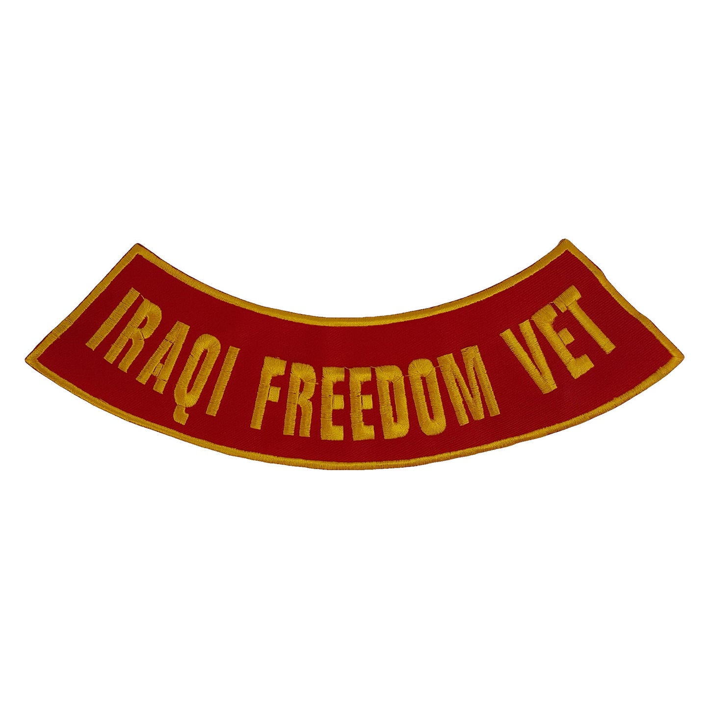 Iraqi Freedom Vet Bottom Rocker Patch - Iron On Sew On Large Back Patch for Biker Vest Jacket Veteran