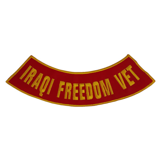 Iraqi Freedom Vet Bottom Rocker Patch - Iron On Sew On Large Back Patch for Biker Vest Jacket Veteran