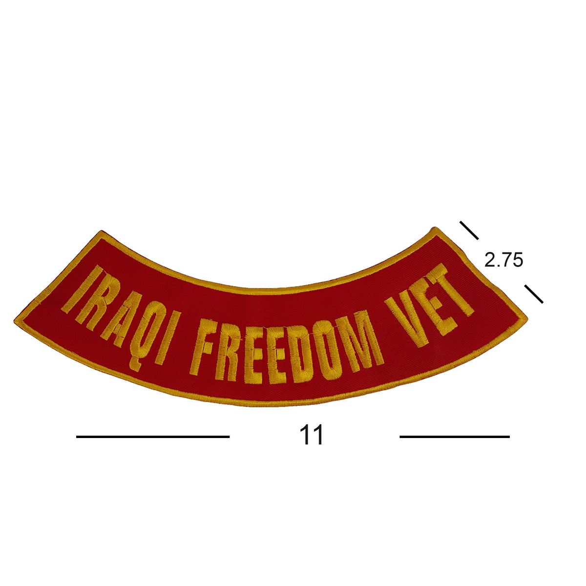 Iraqi Freedom Vet Bottom Rocker Patch - Iron On Sew On Large Back Patch for Biker Vest Jacket Veteran