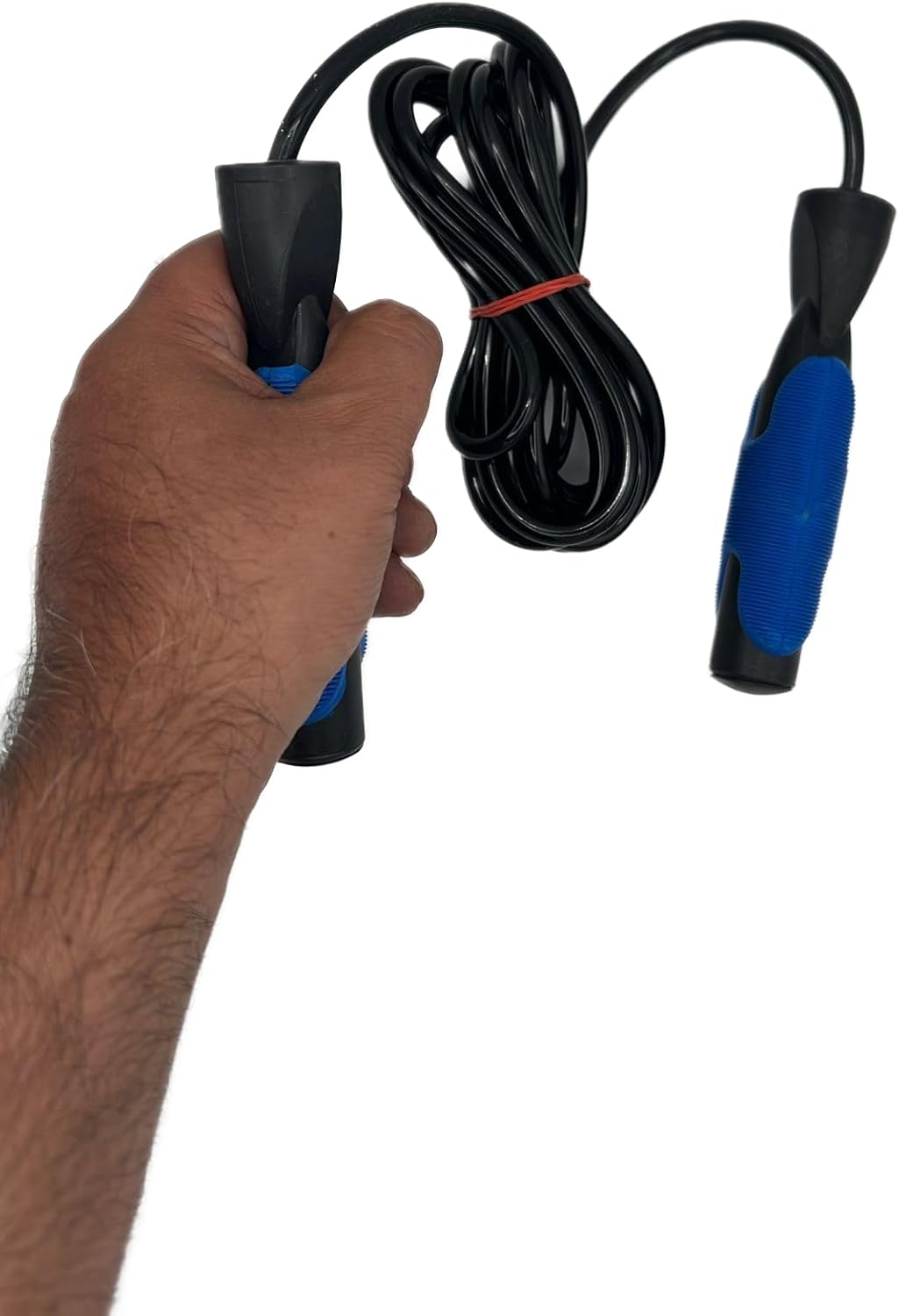 Jump Rope Plastic Black & Blue Handle - Workout Skipping Rope Ball Bearings for Women Men Kids