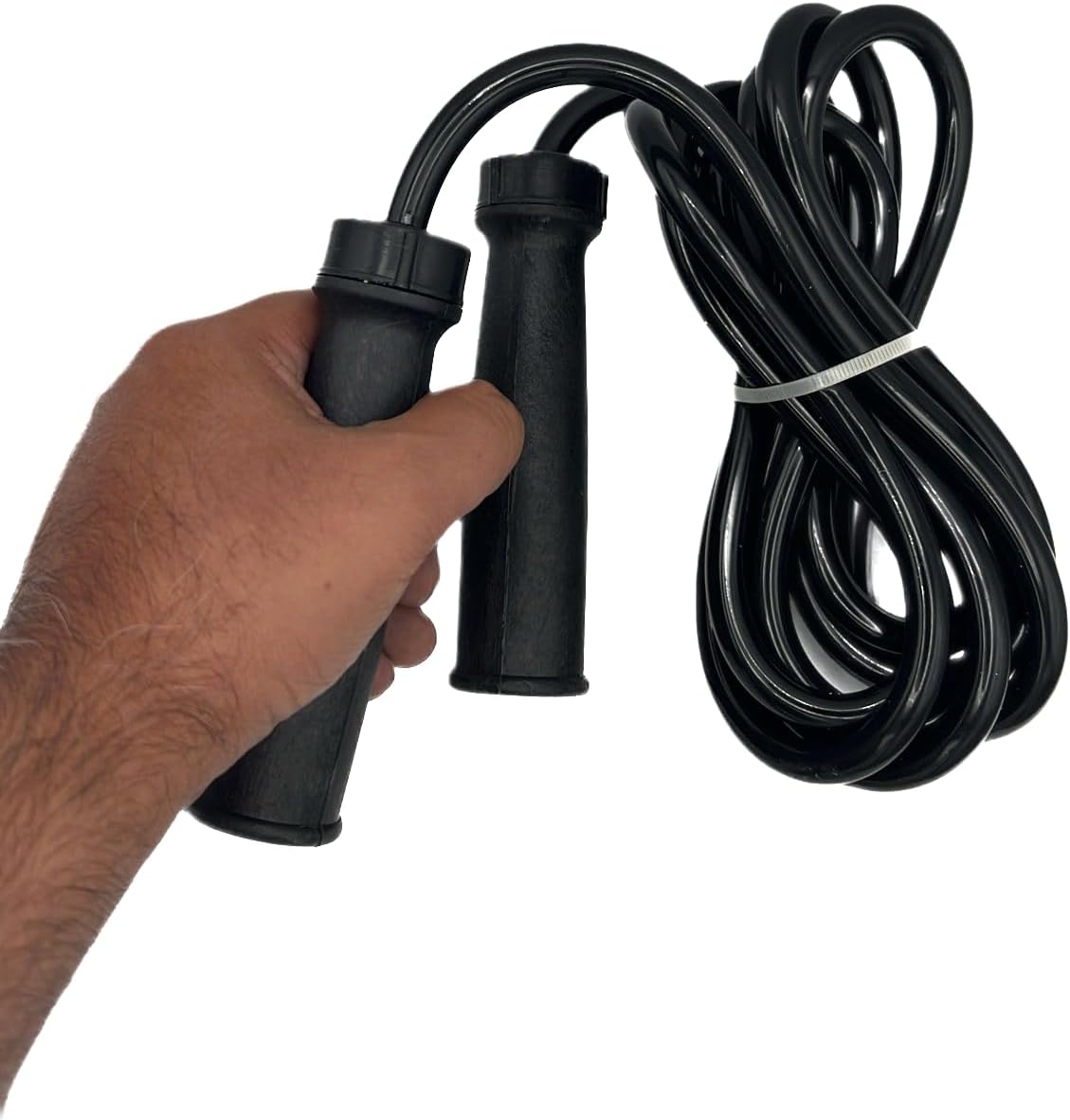 Jump Rope Plastic Fat Black Handle - Workout Skipping Rope Ball Bearings for Women Men Kids
