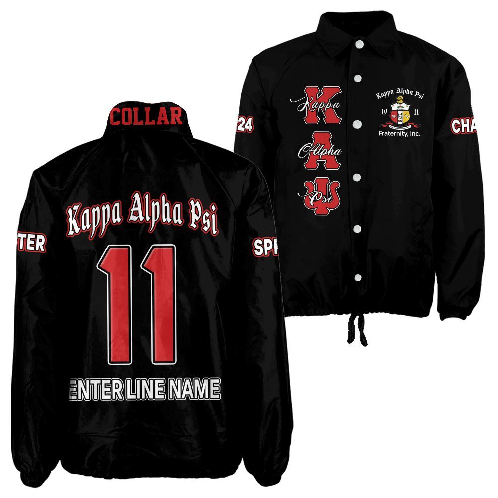 Kappa Alpha Psi Black Coach Jacket – Custom Embroidered Kappa Crossing Jacket