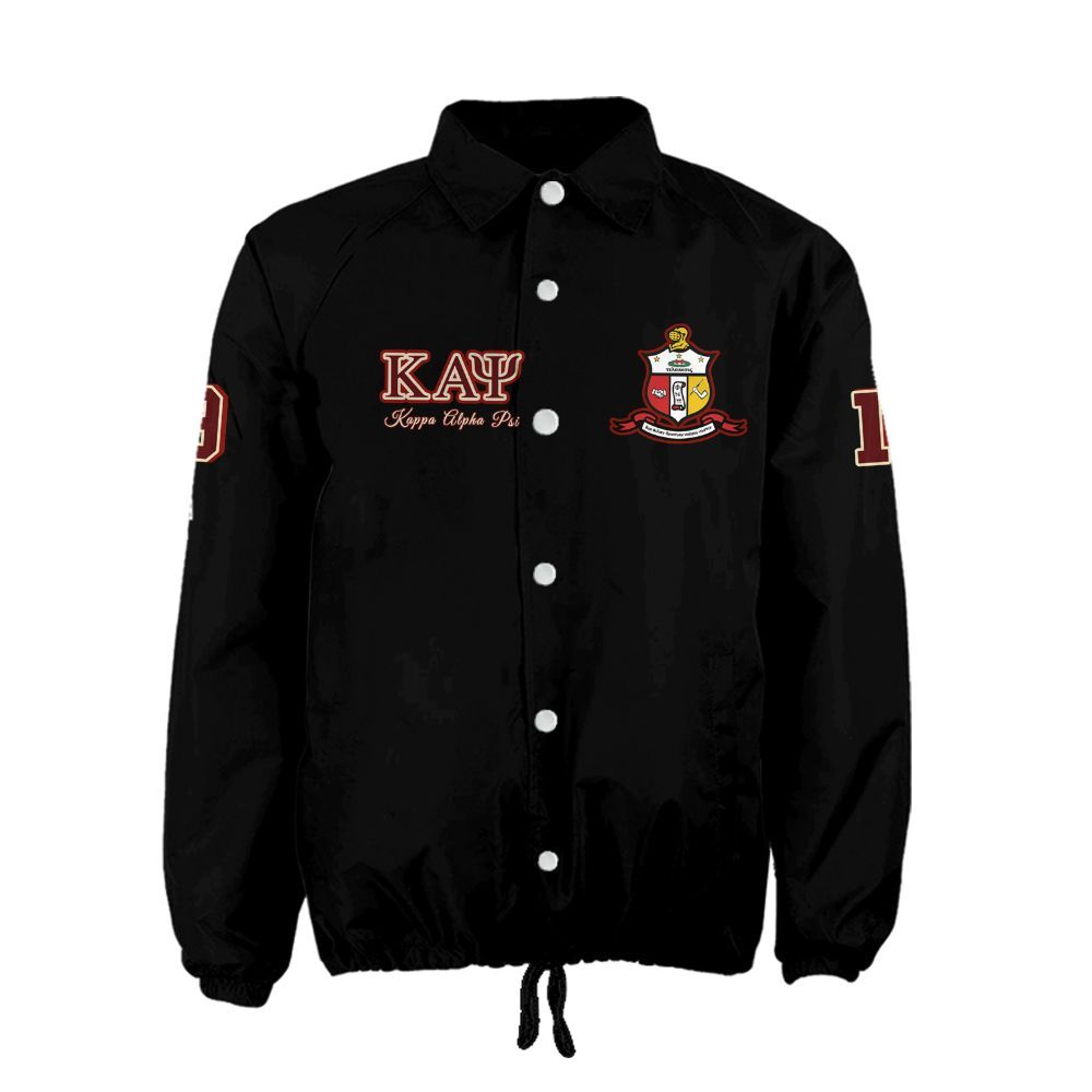 Kappa Alpha Psi Black Coach Jacket – Custom Embroidered Kappa Crossing Jacket