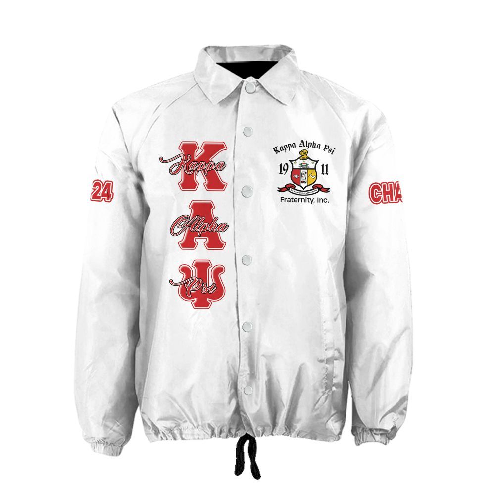 Kappa Alpha Psi Personalized White Jacket – Custom Name, Number & Official Shield