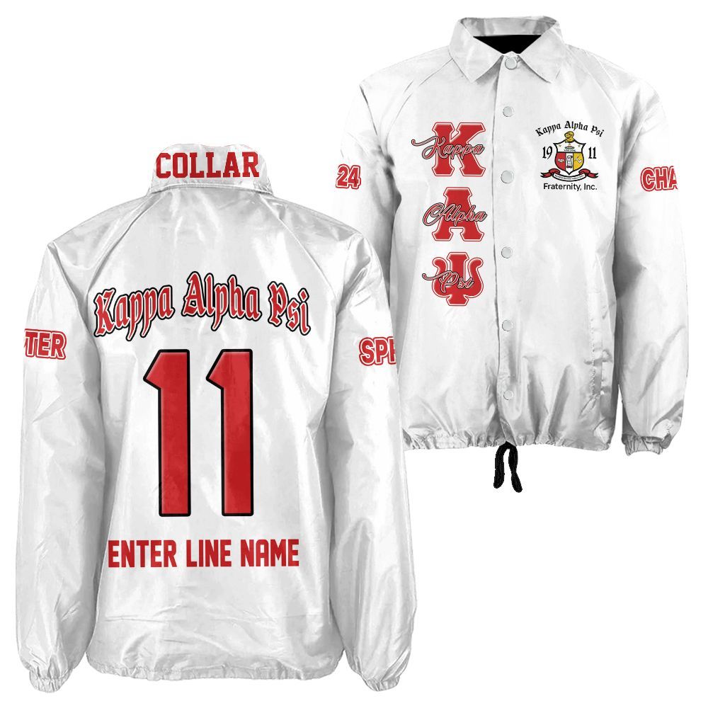 Kappa Alpha Psi Personalized White Jacket – Custom Name, Number & Official Shield