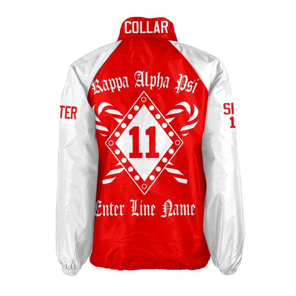 Kappa Alpha Psi Red & White Coach Jacket – Custom Embroidered Kappa Crossing Jacket