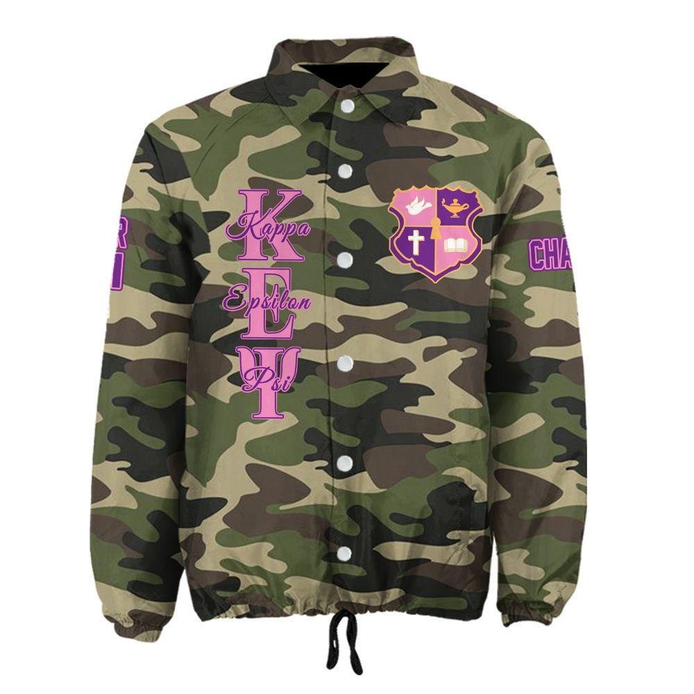 Kappa Epsilon Psi Military Sorority Crossing Jacket – Custom Crest & Name Embroidered Coach Jacket