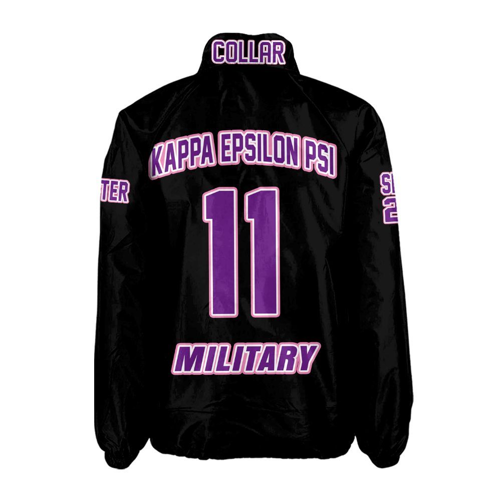 Kappa Epsilon Psi Black Coach Jacket – Custom Embroidered Military Sorority Jacket