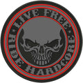 Live Free Center Back Patch - Reflective Red on Black Round for Biker Vest Jacket