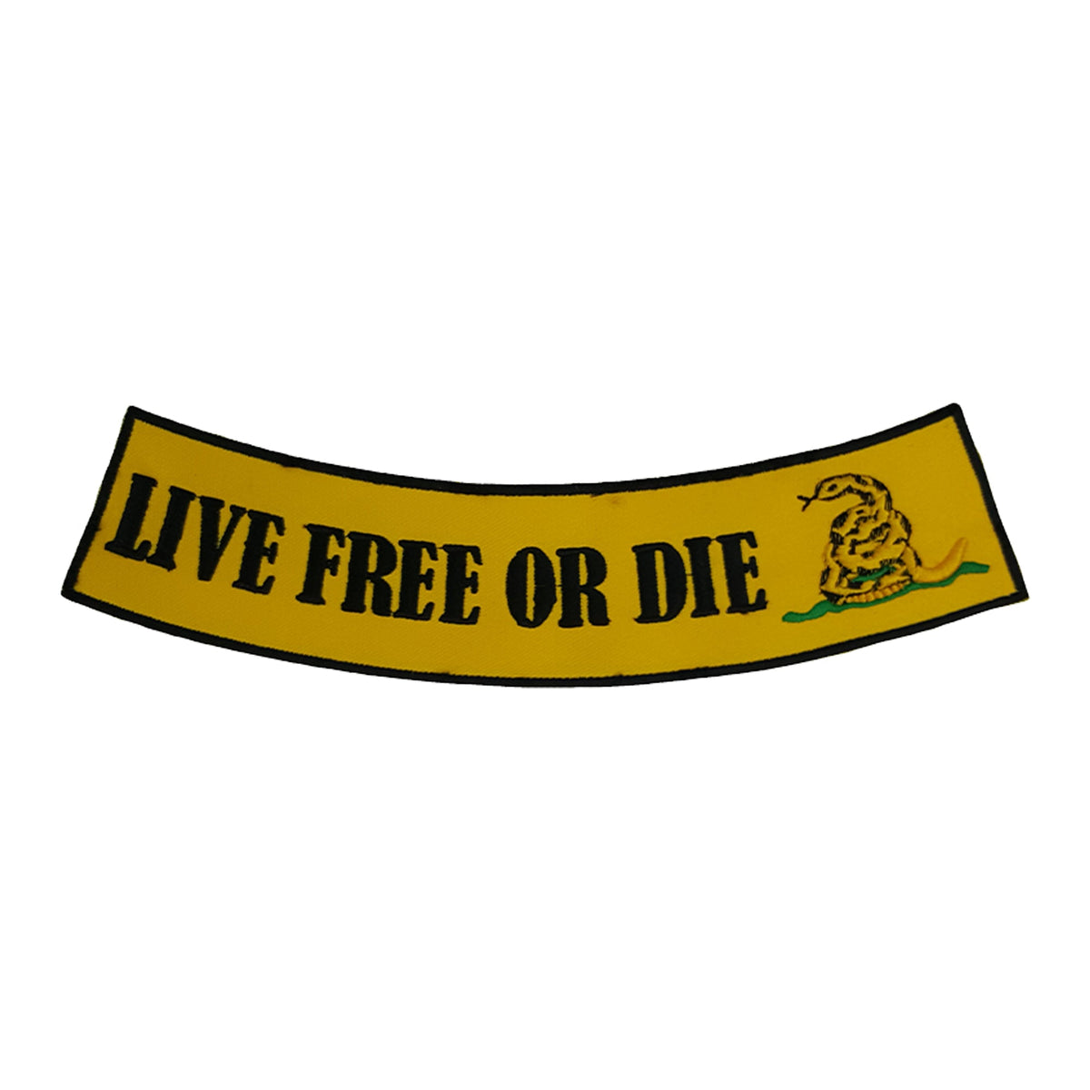 Live Free or Die Bottom Rocker Patch - Iron On Sew On Large Back Patch for Biker Vest Jacket