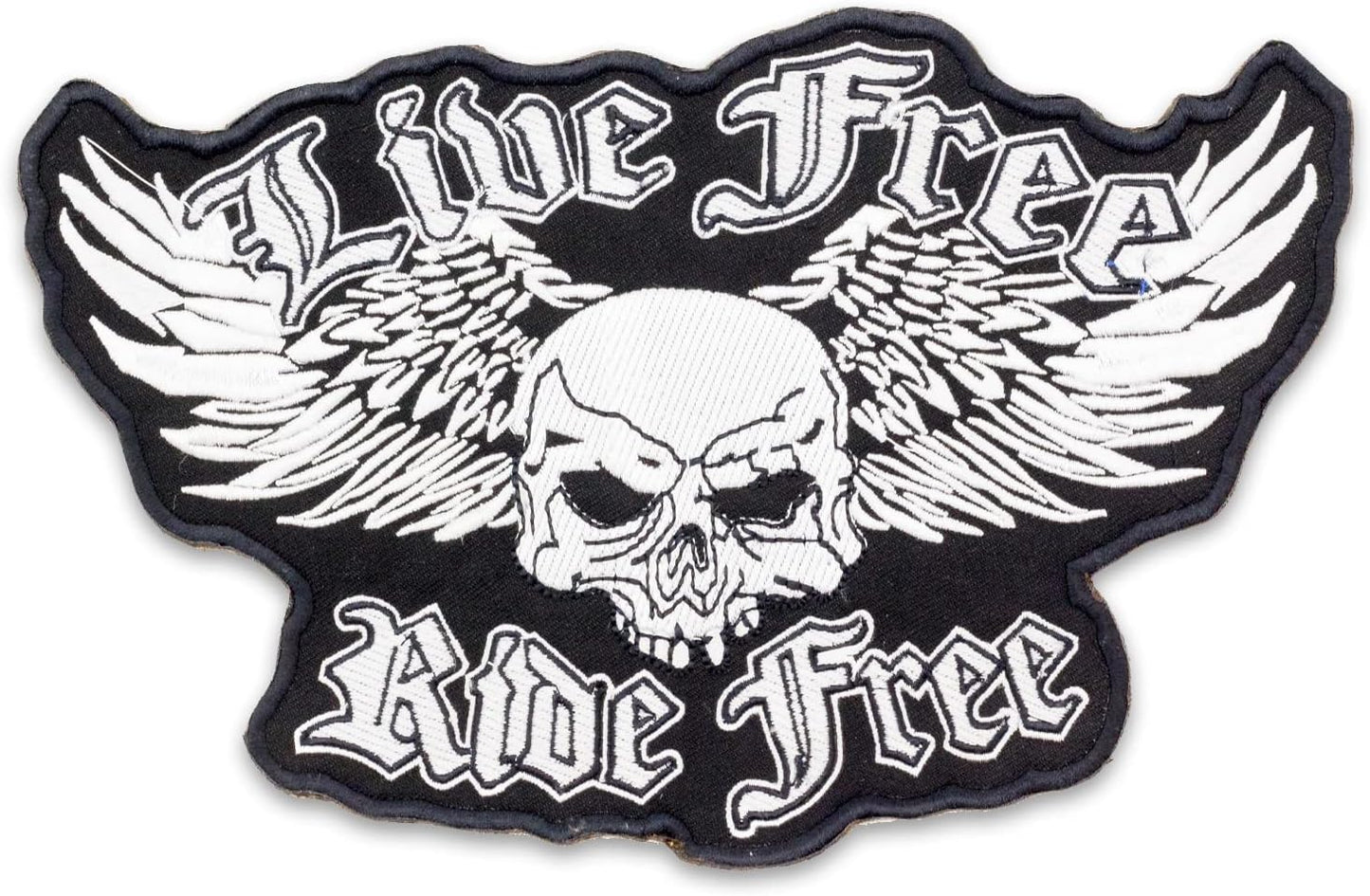 Live Free Ride Free Skull Center Back Patch - for Biker Vest Jacket