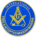 Mason Blue and Gold Round Center Back Patch - Masonic Freemason for Biker Vest Jacket