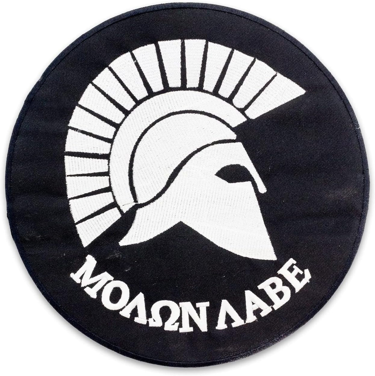 Molon Labe Center Back Patch - Black Round Greek for Biker Vest Jacket
