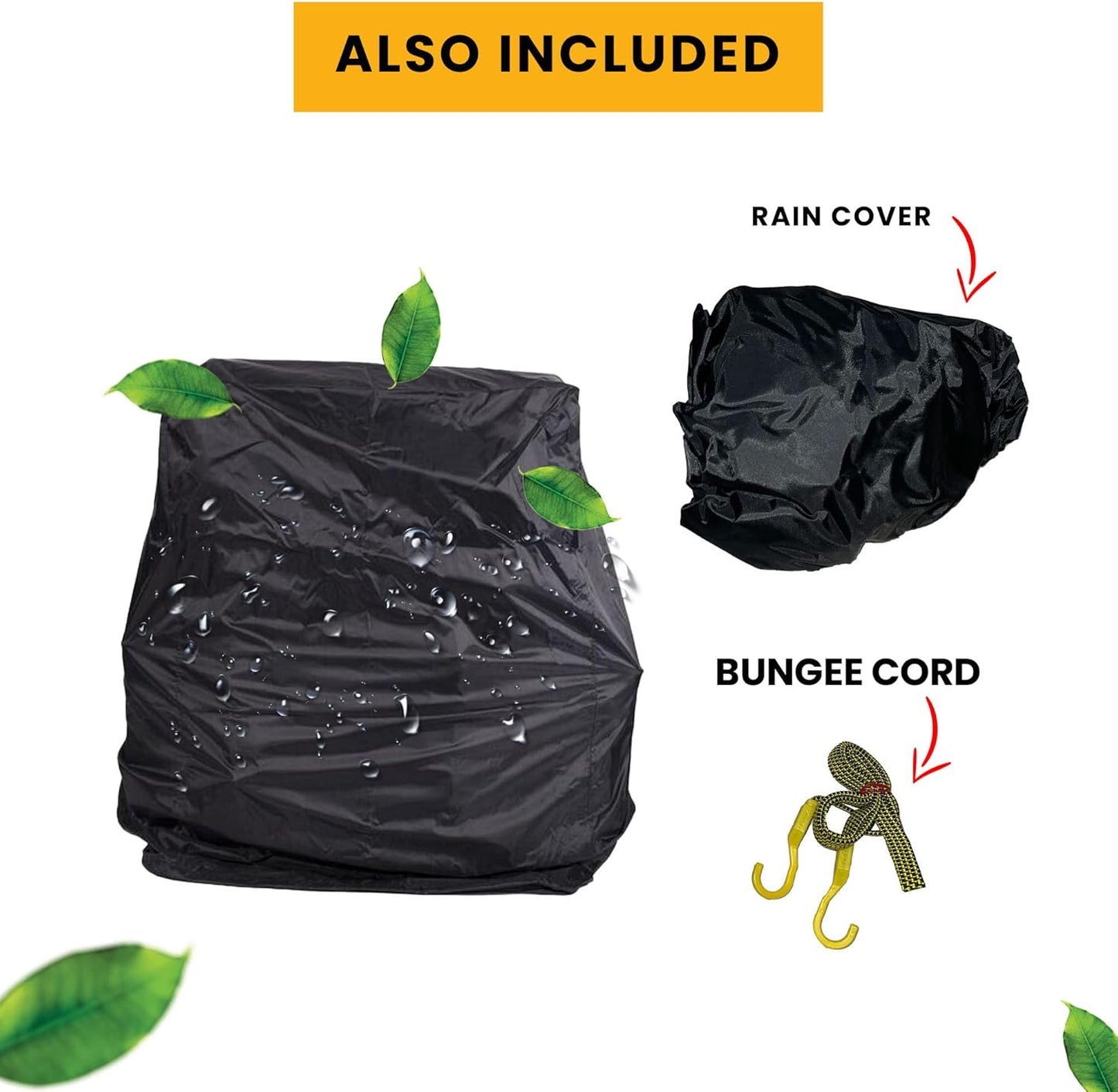 Motorcycle Sissy Bar Bag Leather - Large 2 Piece Reflective Stripes Black with Storage Compartments