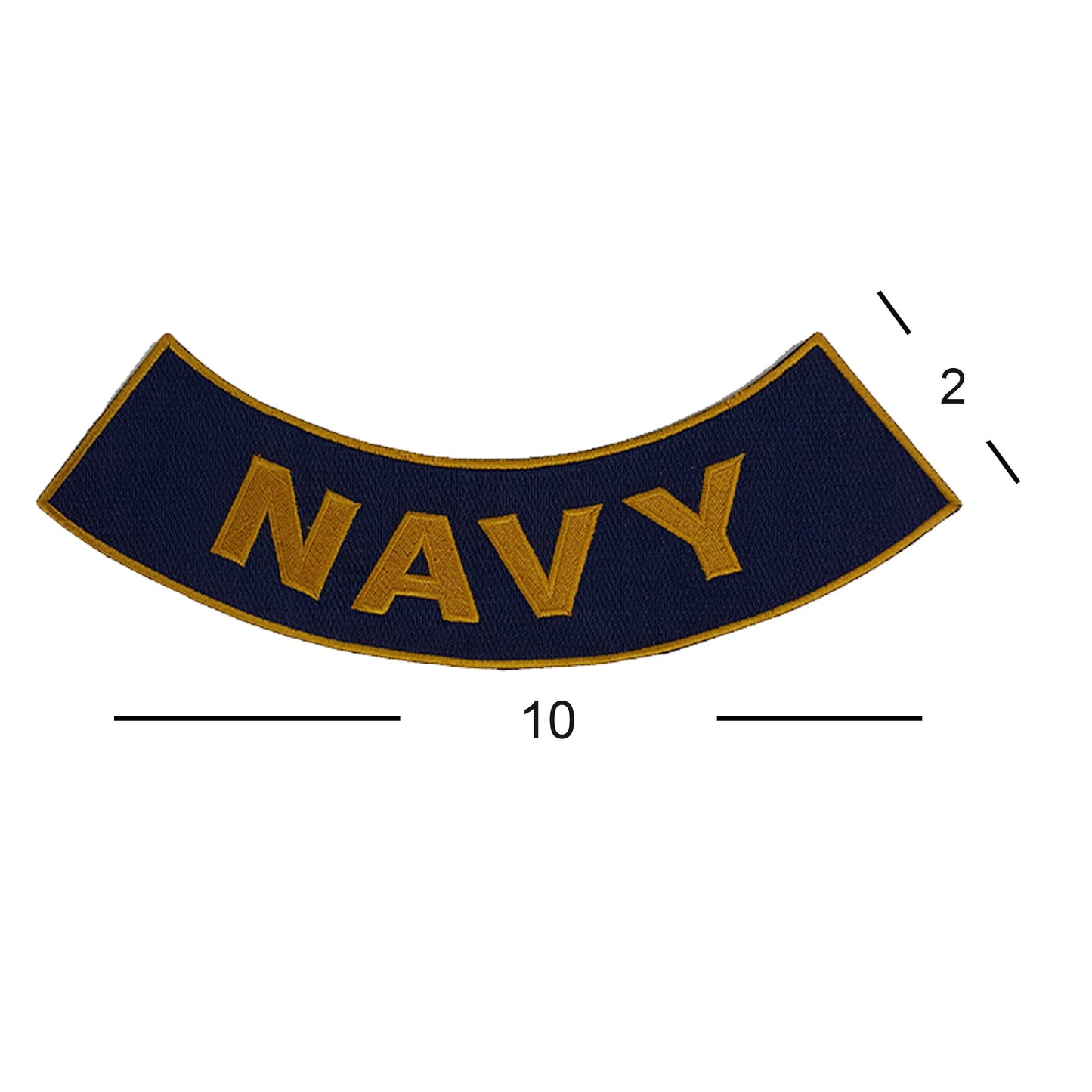 Navy Bottom Rocker Patch - Iron On Sew On Large Back Patch for Biker Vest Jacket Military Veteran
