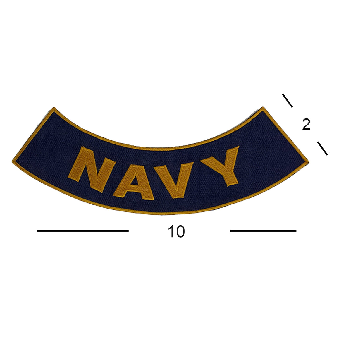 Navy Bottom Rocker Patch - Iron On Sew On Large Back Patch for Biker Vest Jacket Military Veteran
