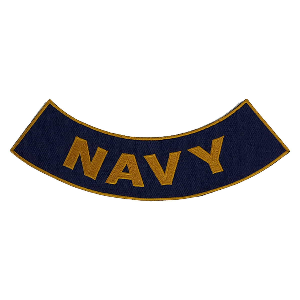 Navy Bottom Rocker Patch - Iron On Sew On Large Back Patch for Biker Vest Jacket Military Veteran