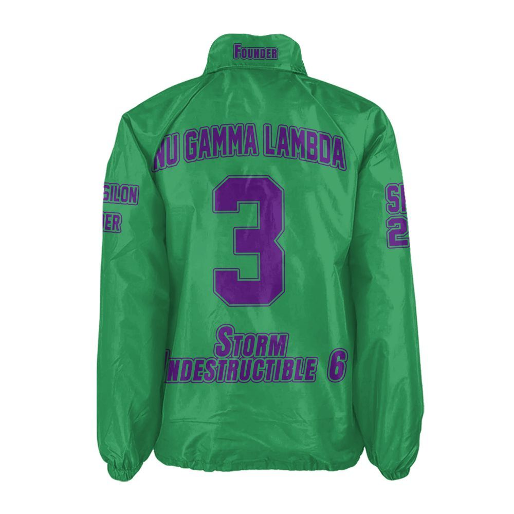 NGL Personalized Green Crossing Jacket – Purple Name, Number & Official Crest