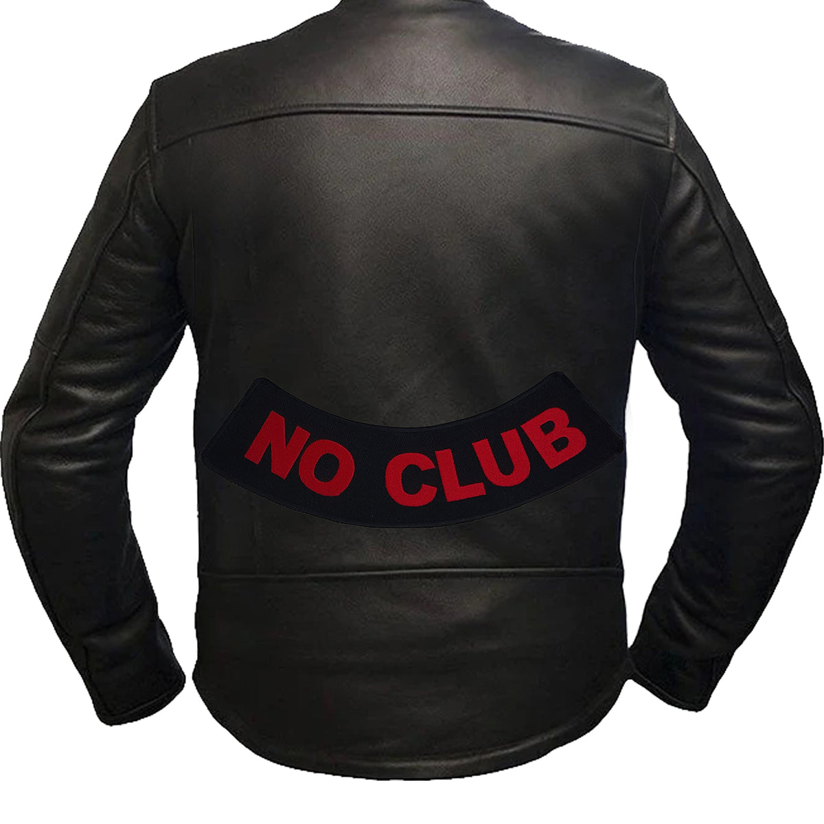 No Club Bottom Rocker Patch - Iron On Sew On Large Back Patch for Biker Vest Jacket