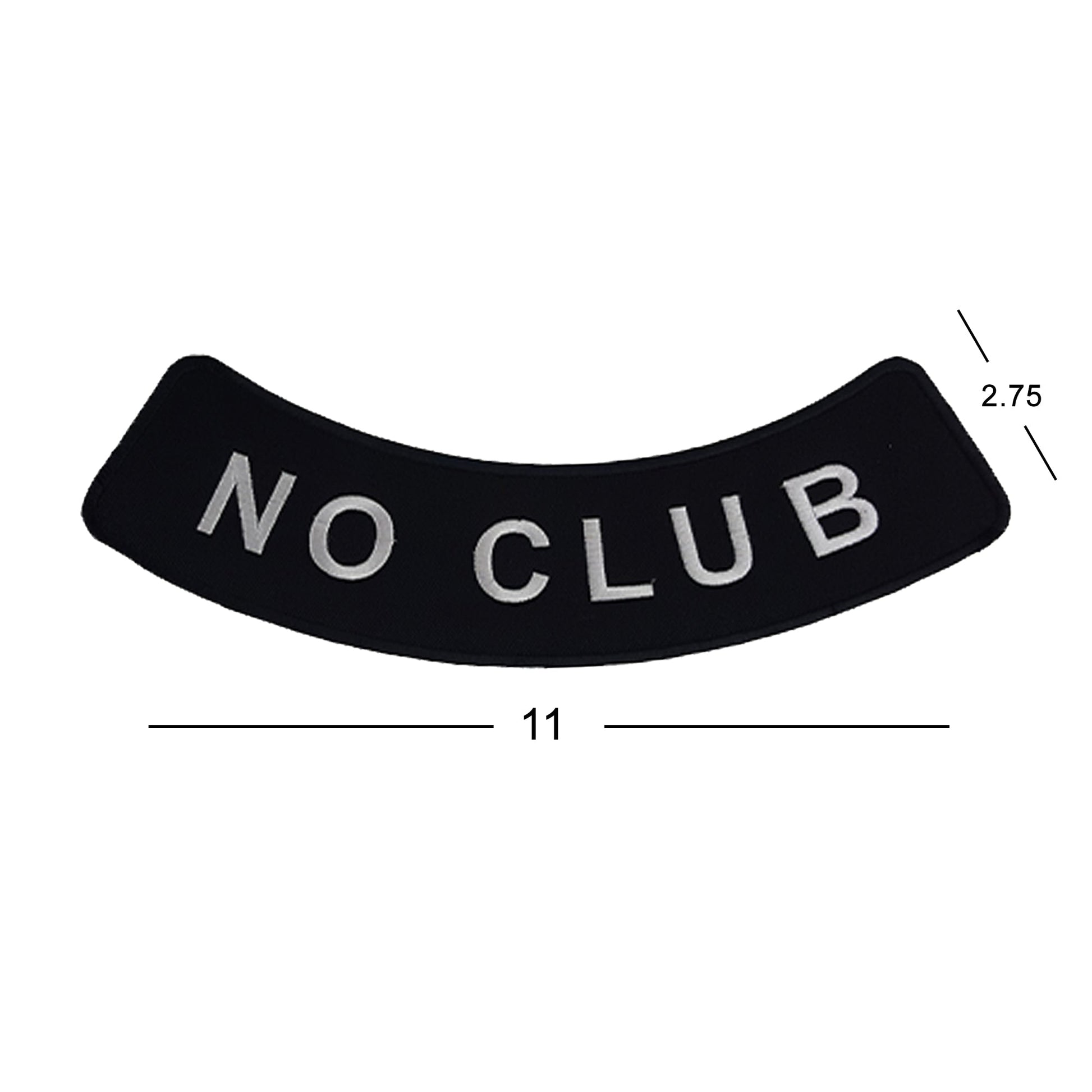 No Club Round Border Bottom Rocker Patch - Iron On Sew On Large Back Patch for Biker Vest Jacket