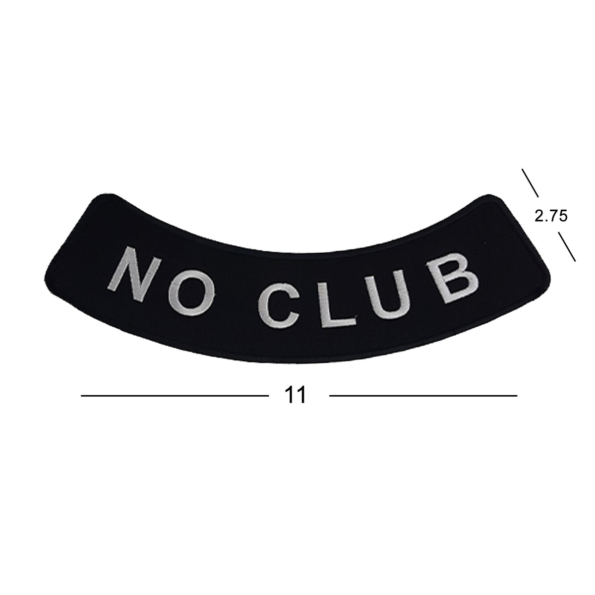 No Club Round Border Bottom Rocker Patch - Iron On Sew On Large Back Patch for Biker Vest Jacket