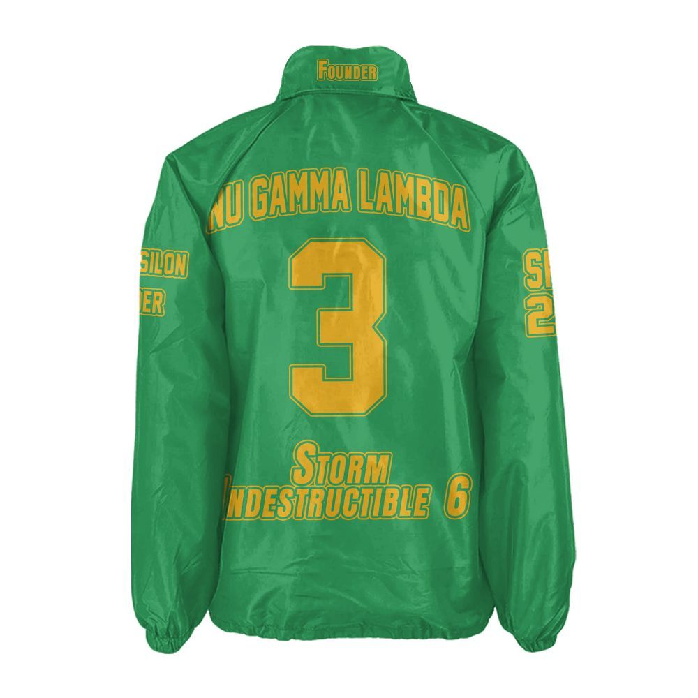 Nu Gamma Lambda Green Coach Jacket – Custom Embroidered NGL Crossing Jacket