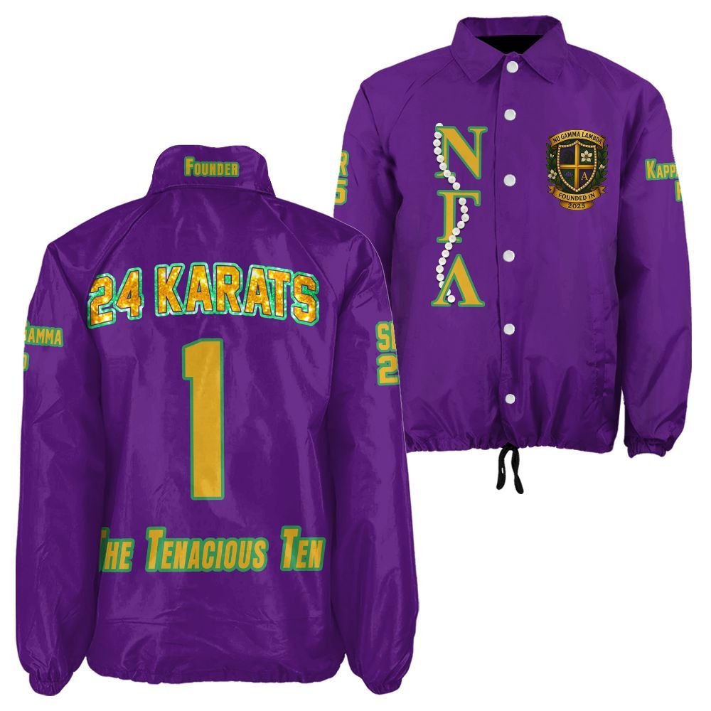 Nu Gamma Lambda Purple Coach Jacket – Custom Embroidered NGL Crossing Jacket