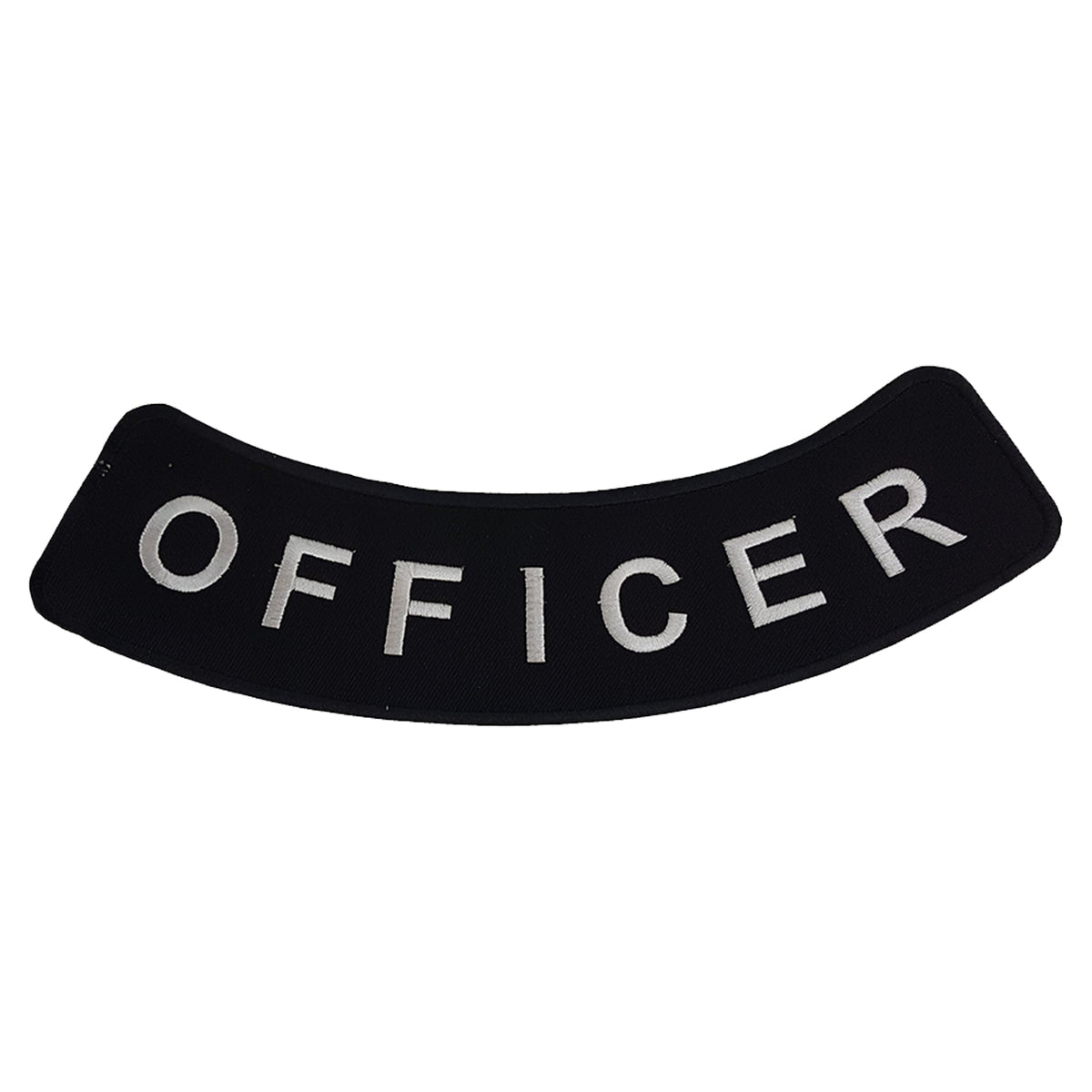 Officer Round Border Bottom Rocker Patch - Iron On Sew On Large Back Patch for Biker Vest Jacket