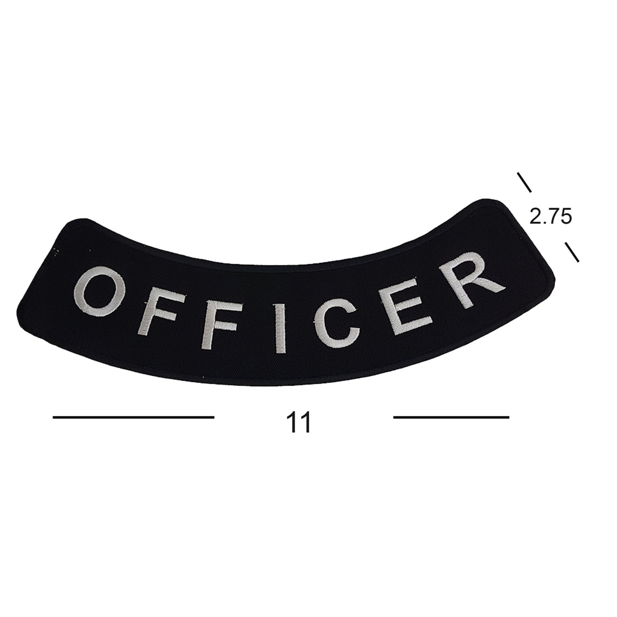 Officer Round Border Bottom Rocker Patch - Iron On Sew On Large Back Patch for Biker Vest Jacket