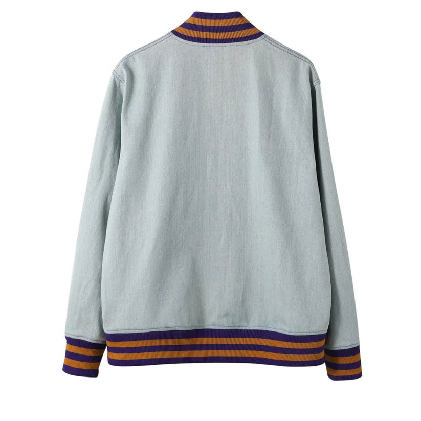 Omega Psi Phi Light Denim Chenille Jacket - Fraternity