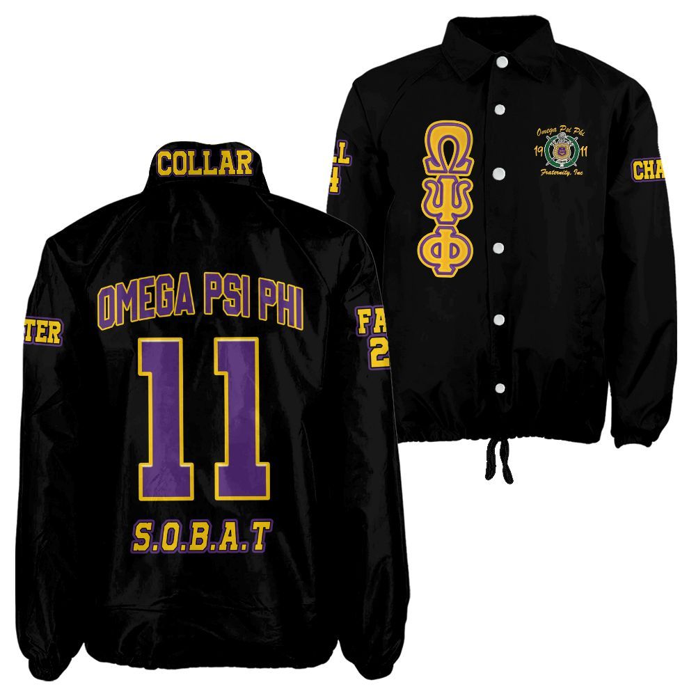 Omega Psi Phi Personalized Black Line Jacket – Custom Name, Number & Official Shield