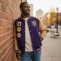 Omega Psi Phi Varsity Letterman Jacket - Wool Custom Lining Embroidered Logos Fraternity